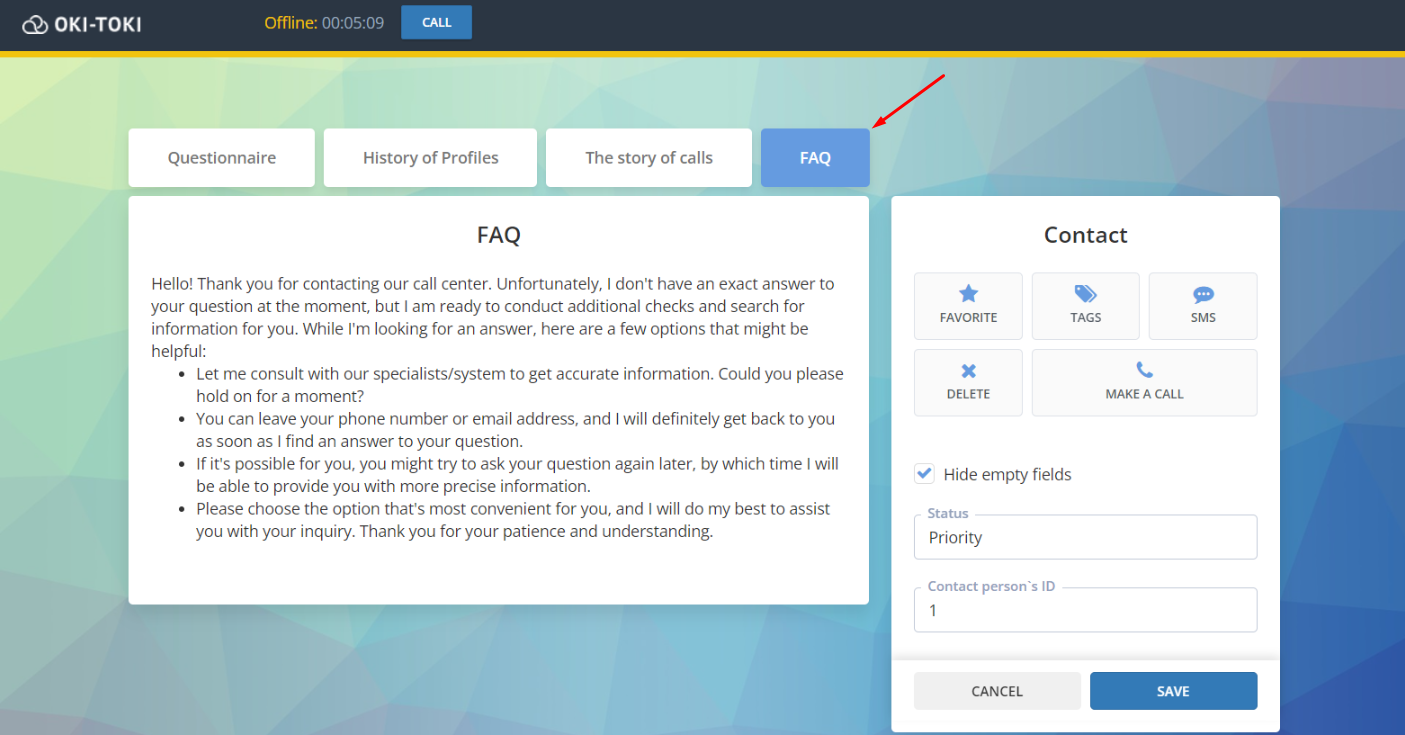Sugerencia para el agent en la ficha de CRM