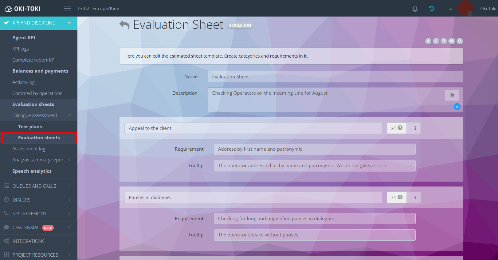 Cree una hoja de evaluación